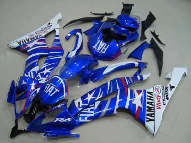2008-2016 Yamaha YZF R6 Motorcycle Fairings - White Blue Fiat Motul Michelin UK Manufacturers