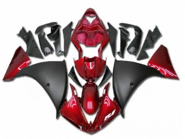 2009-2011 Yamaha YZF R1 Motorcycle Fairings - Red Matte Black UK Manufacturers