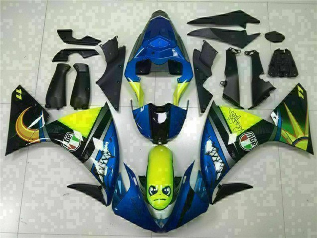 2009-2011 Yamaha YZF R1 Motorcycle Fairings - Blue Yellow Shark UK Manufacturers
