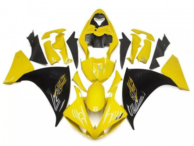 2009-2011 Yamaha YZF R1 Motorcycle Fairings - Yellow Black UK Manufacturers