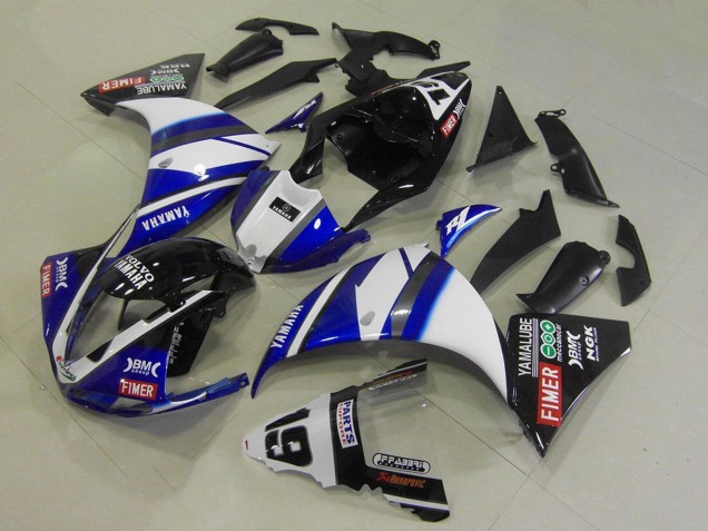 2009-2011 Yamaha YZF R1 Motorcycle Fairings - White Blue Black Fimer Yamalube UK Manufacturers
