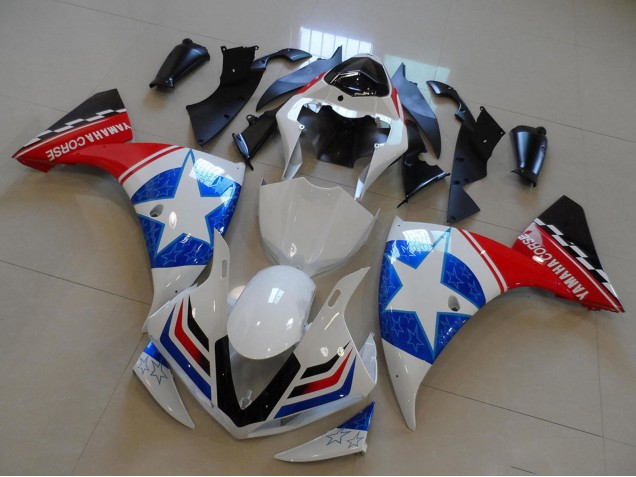 2009-2011 Yamaha YZF R1 Motorcycle Fairings - White Blue Red Black Ducati Star Style UK Manufacturers