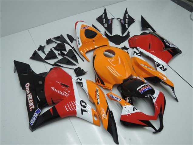 2009-2012 Honda CBR600RR Full Motorcycle Fairing Kits - Orange White Red Glossy Black Repsol UK Manufacturers