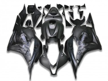 2009-2012 Honda CBR600RR Motorcycle Fairings - Black Grey Skull UK Manufacturers