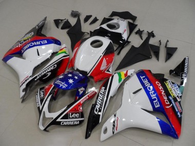 2009-2012 Honda CBR600RR Motorcycle Fairings - White Red Blue Glossy Black EuroBet Lee Star UK Manufacturers
