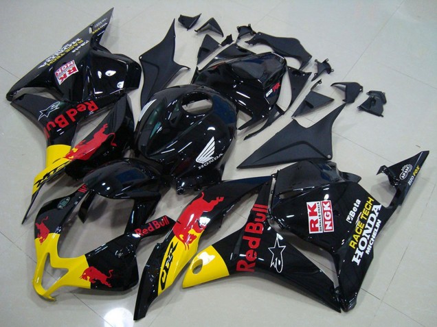 2009-2012 Honda CBR600RR Motorcycle Fairing - Glossy Black Yellow Red Bull UK Manufacturers