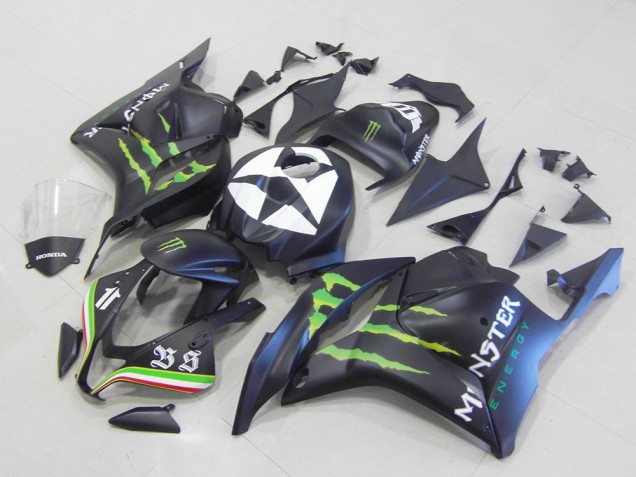 2009-2012 Honda CBR600RR Motorcycle Fairings - Matte Black Blue Green Monster UK Manufacturers