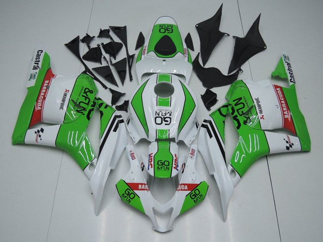 2009-2012 Honda CBR600RR Motorcycle Fairings - White Green Red Go Fun UK Manufacturers