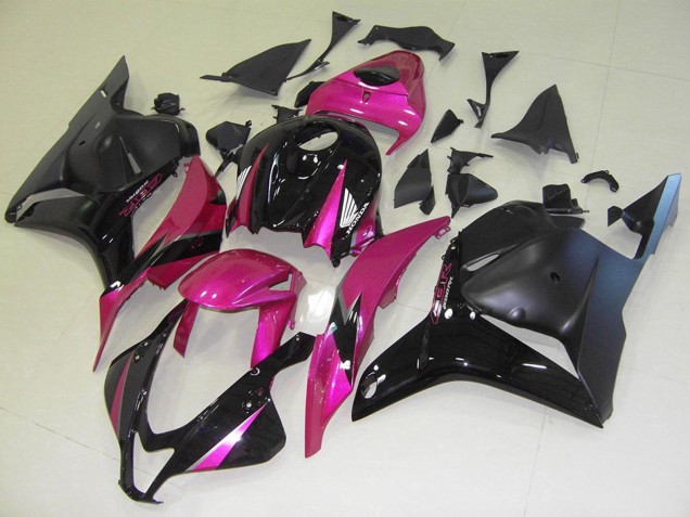 2009-2012 Honda CBR600RR Motorcycle Fairings - Pink Glossy Black Matte Black UK Manufacturers