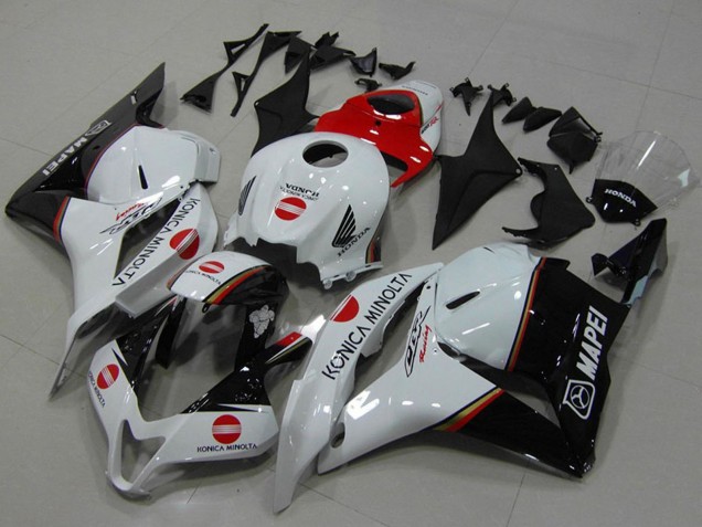 2009-2012 Honda CBR600RR Motorcycle Fairings - White Red Glossy Black Konica Minolta UK Manufacturers