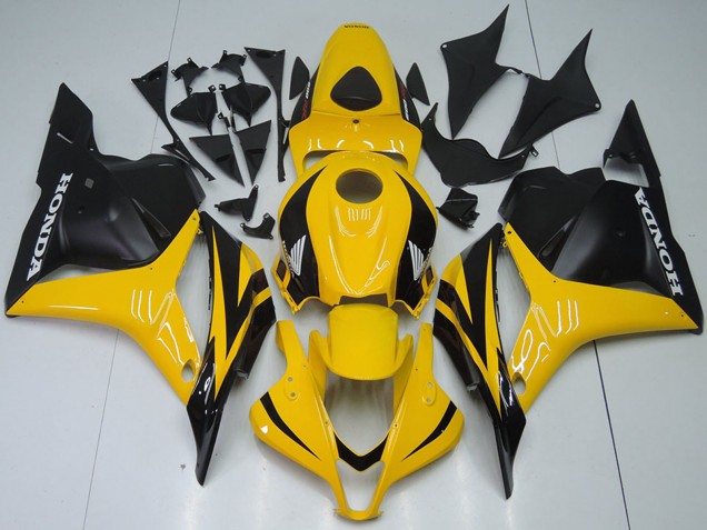 2009-2012 Honda CBR600RR Motorcycle Fairings - Yellow Matte Black UK Manufacturers