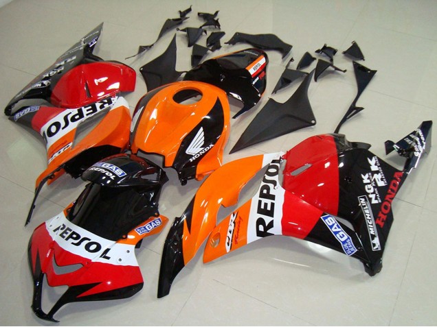 2009-2012 Honda CBR600RR Bike Fairings - Orange White Red Glossy Black Repsol UK Manufacturers
