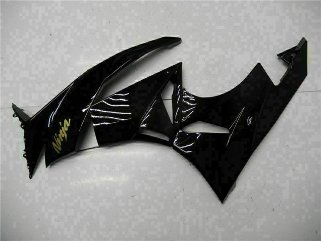 2009-2012 Kawasaki ZX6R Motorcycle Fairings - Glossy Black Gold Ninja UK Manufacturers