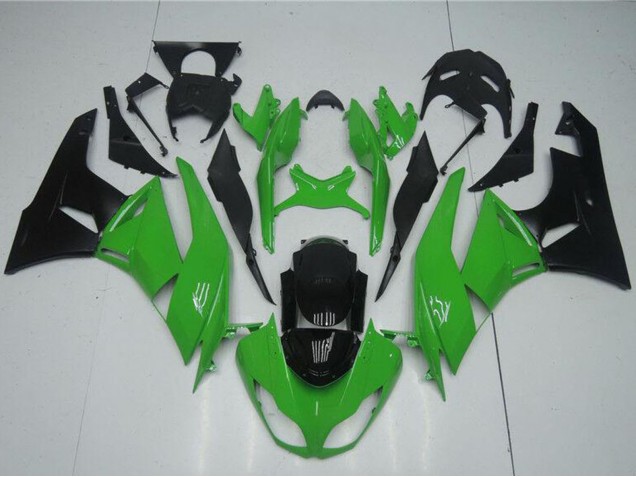 2009-2012 Kawasaki ZX6R Motorcycle Fairing Kits - Green Glossy Black UK Manufacturers