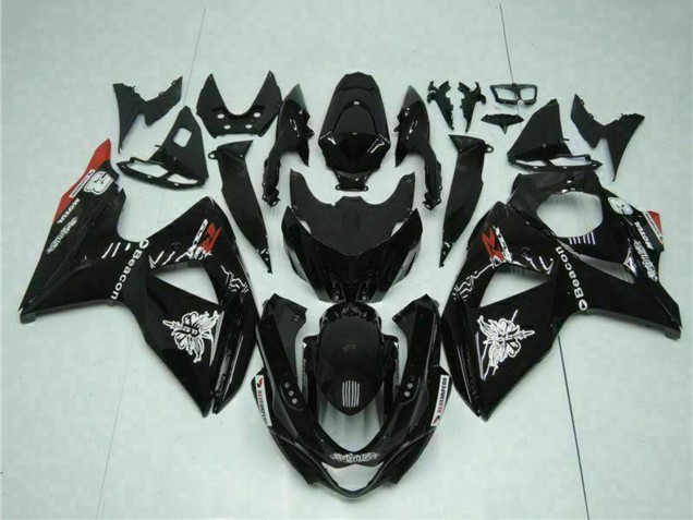 2009-2016 Suzuki GSXR 1000 Motorcycle Fairings - Glossy Black Red Beacon Motul UK Manufacturers