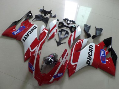 2011-2014 Ducati 1199 Motorcycle Fairings - White Red Tim UK Manufacturers