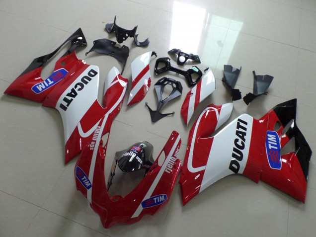 2011-2014 Ducati 1199 Motorcycle Fairings - White Red Tim UK Manufacturers
