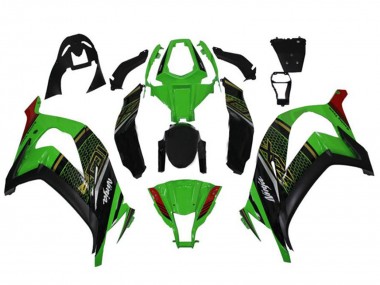 2011-2015 Kawasaki ZX10R Motorcycle Fairings - Green Glossy Black Red Honeycomb UK Manufacturers