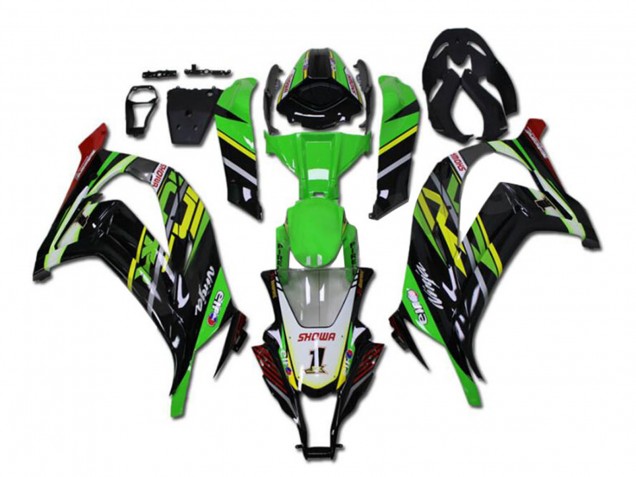 2011-2015 Kawasaki ZX10R Motorcycle Fairings - Green Yellow Glossy Black Red Showr 1 UK Manufacturers