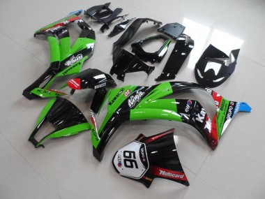 2011-2015 Kawasaki ZX10R Motorcycle Fairings - Green Red Glossy Black KIPS Motocard Elf 66 UK Manufacturers