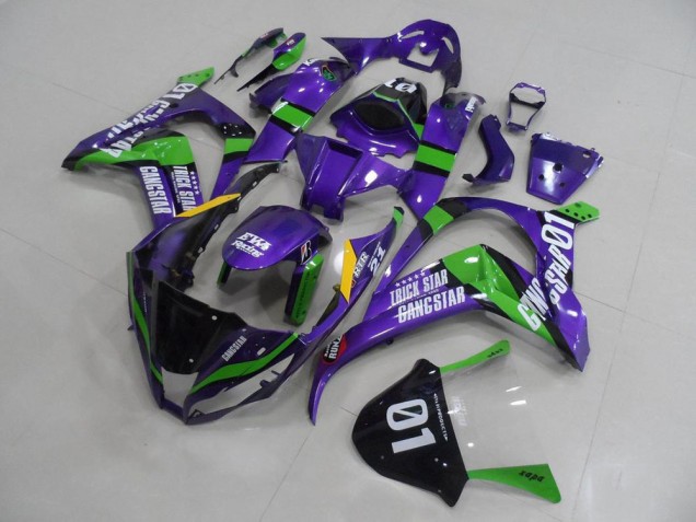 2011-2015 Kawasaki ZX10R Motorcycle Fairings - Purple Green Black White Trick Star Gangstar Eva Racing 01 UK Manufacturers