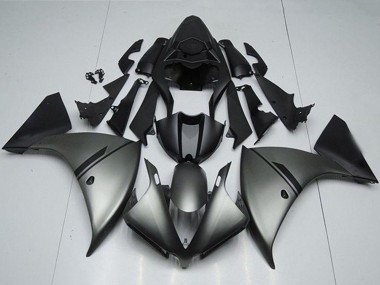2012-2014 Yamaha YZF R1 Motorcycle Fairings - Matte Grey Matte Black UK Manufacturers