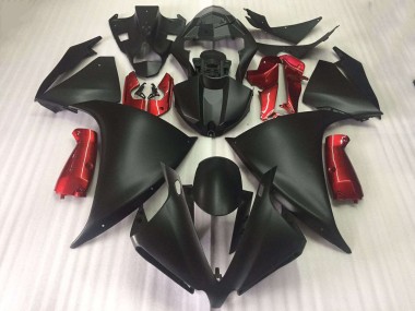 2012-2014 Yamaha YZF R1 Motorcycle Fairings - Matte Black Glossy Red UK Manufacturers