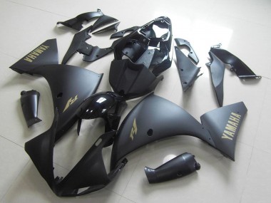 2012-2014 Yamaha YZF R1 Motorcycle Fairing - Glossy Black Matte Black Gold Decals UK Manufacturers