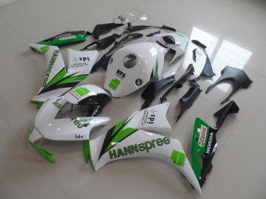 2012-2016 Honda CBR1000RR Motorcycle Fairings - White Green Glossy Black Hannspree UK Manufacturers