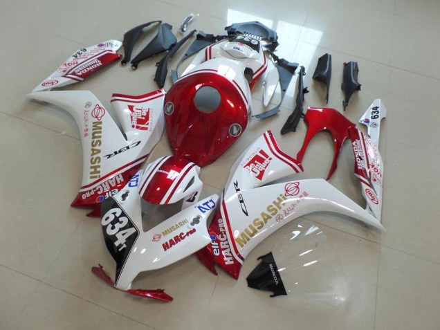 2012-2016 Honda CBR1000RR Motorcycle Fairings - White Red Musashi 634 UK Manufacturers