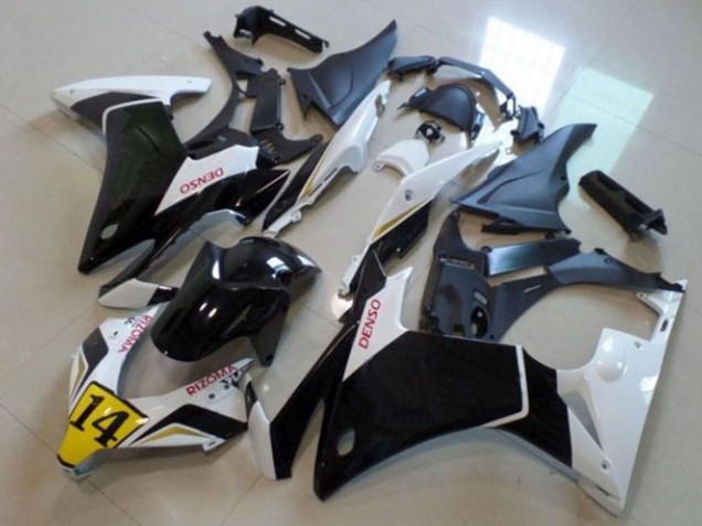 2013-2015 Honda CBR500R Motorcycle Fairings - White Yellow Glossy Black DENSO UK Manufacturers