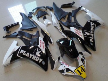 2013-2015 Honda CBR500R Motorcycle Fairings - White Yellow Glossy Black Playboy 14 UK Manufacturers
