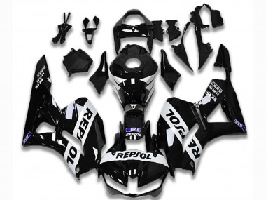 2013-2023 Honda CBR600RR Motorcycle Fairings - Glossy Black White Repsol UK Manufacturers