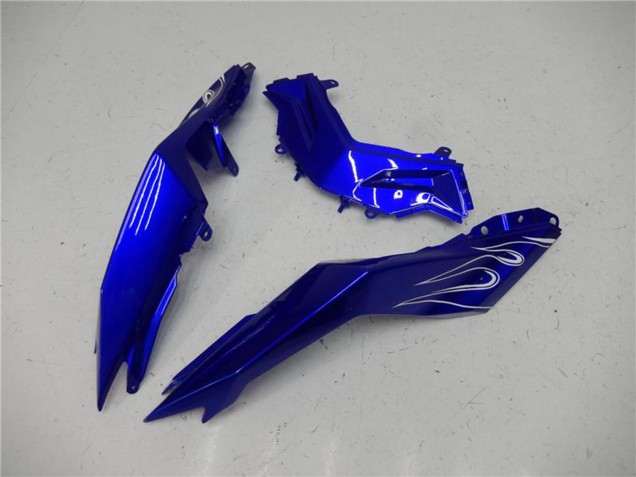 2013-2024 Kawasaki Ninja 300 EX300R Motorcycle Fairings - Blue Black White Flame UK Manufacturers