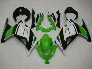 2013-2024 Kawasaki Ninja 300 EX300R Motorcycle Fairings - White Green Black UK Manufacturers