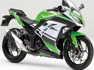 2013-2024 Kawasaki Ninja 300 EX300R Motorcycle Fairings - Green White Black Stripe UK Manufacturers