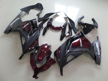 2013-2018 Kawasaki ZX300R Motorcycle Fairings - Maroon Red Matte Grey UK Manufacturers