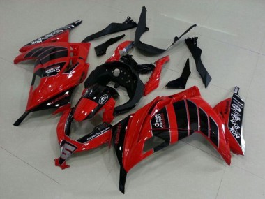 2013-2018 Kawasaki ZX300R Motorcycle Fairings - Red Black Air Force UK Manufacturers
