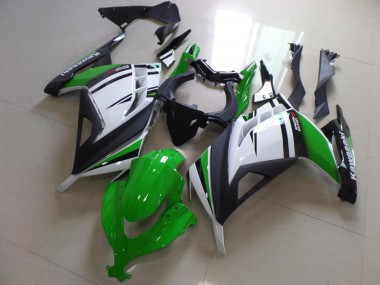 2013-2018 Kawasaki ZX300R Motorcycle Fairings - White Green Matte Black UK Manufacturers