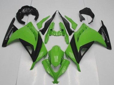 2013-2018 Kawasaki ZX300R Motorcycle Fairings - Green Matte Black OEM Style UK Manufacturers