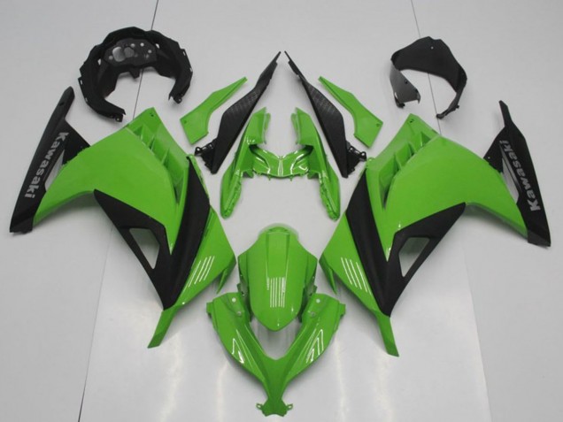 2013-2018 Kawasaki ZX300R Motorcycle Fairings - Green Matte Black OEM Style UK Manufacturers