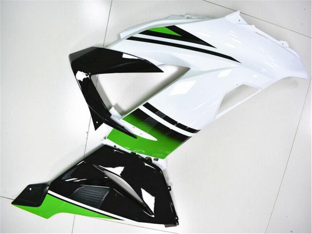2013-2018 Kawasaki ZX6R Motorcycle Fairings - Green White Glossy Black UK Manufacturers