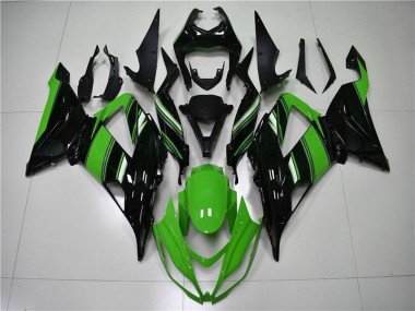 2013-2018 Kawasaki ZX6R Bike Fairings - Green Glossy Black UK Manufacturers