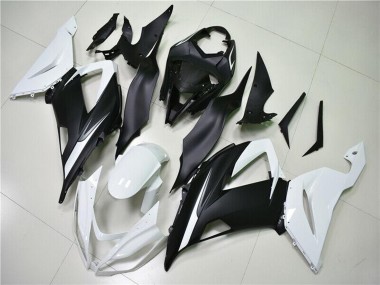 2013-2018 Kawasaki ZX6R Abs Fairings - White Matte Black UK Manufacturers