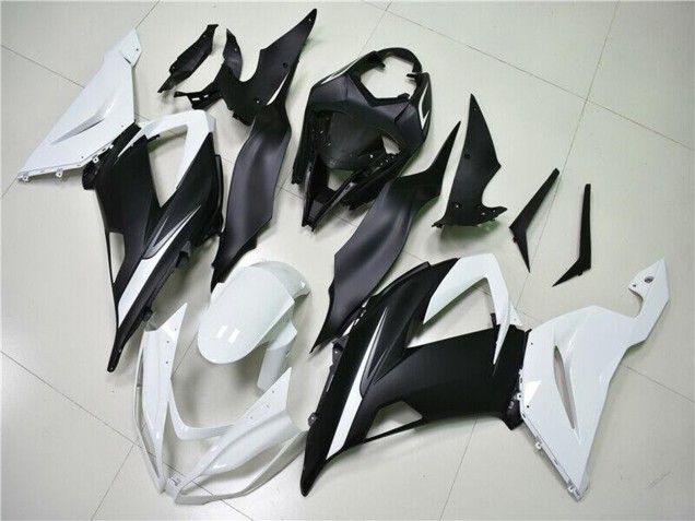 2013-2018 Kawasaki ZX6R Abs Fairings - White Matte Black UK Manufacturers