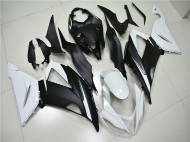2013-2018 Kawasaki ZX6R Abs Fairings - White Matte Black UK Manufacturers