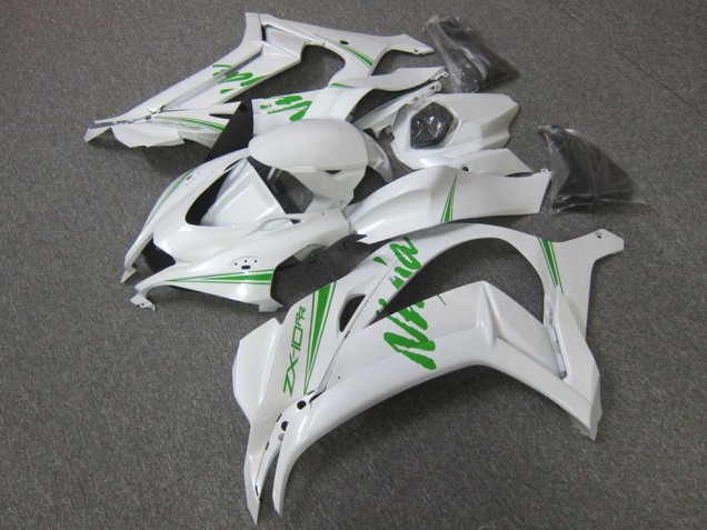 2016-2020 Kawasaki ZX10R Motorcycle Fairing - Pearl White Green UK Manufacturers