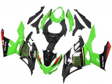 2018-2024 Kawasaki EX400 Motorcycle Fairings - Green Red Black Honeycomb UK Manufacturers