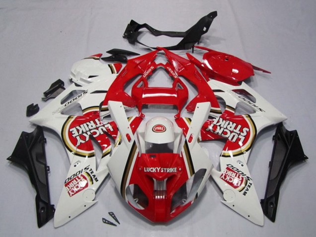 2009-2014 BMW S1000RR Motorcycle Fairings - White Red Lucky Strike UK Manufacturers