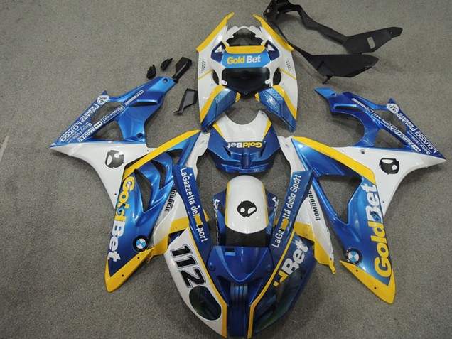 2009-2014 BMW S1000RR Motorcycle Fairings - White Yellow Blue GoldBet 112 UK Manufacturers